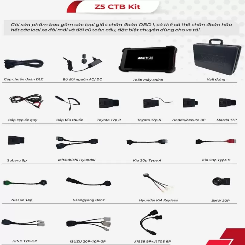 Máy chẩn đoán lỗi ô tô, xe tải Z5 CTB KIT