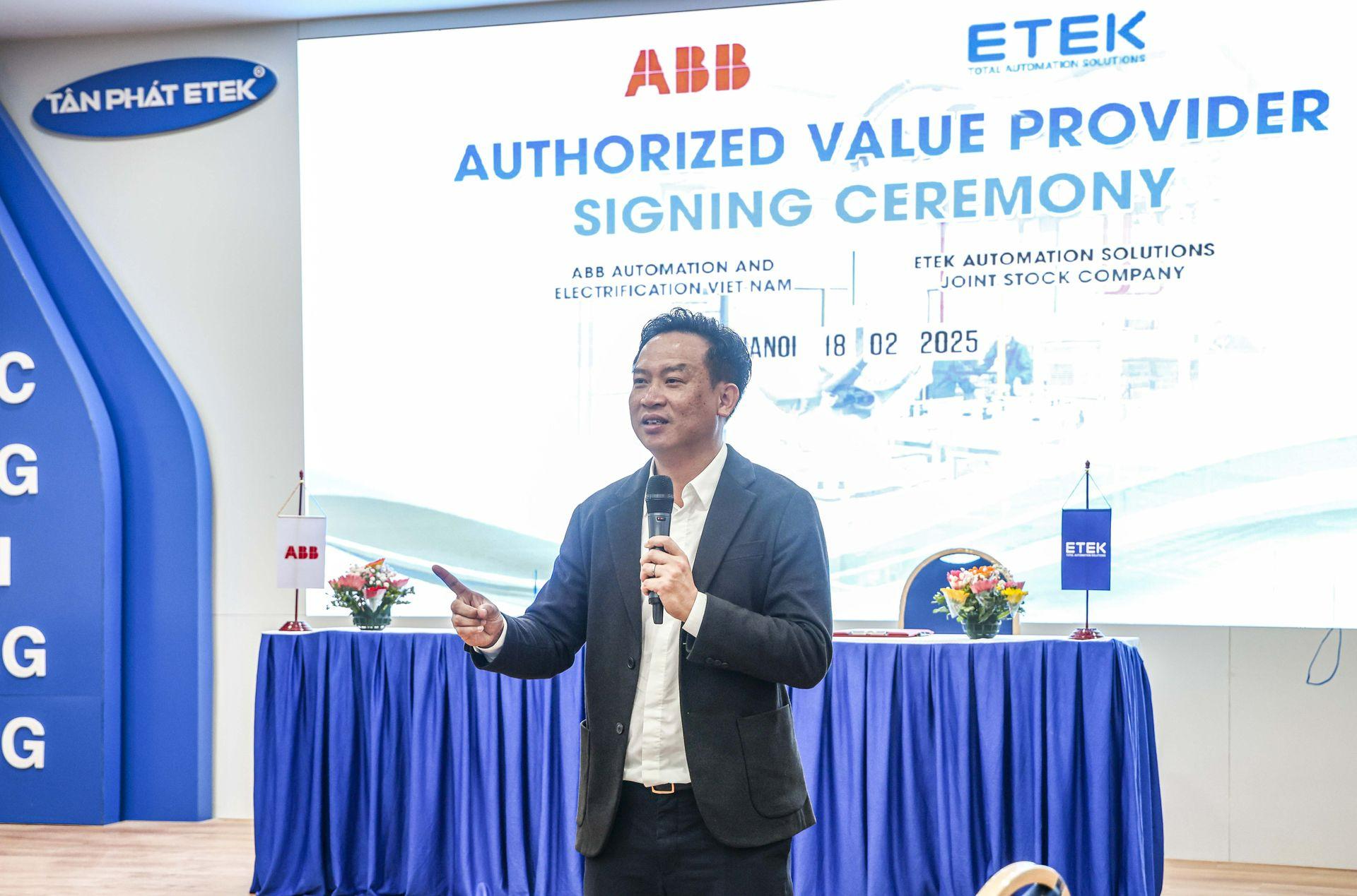 Ông Nguyễn Trọng Thưởng - Đại diện ETEK chia sẻ về kì vọng hợp tác với ABB trong những năm tiếp theo