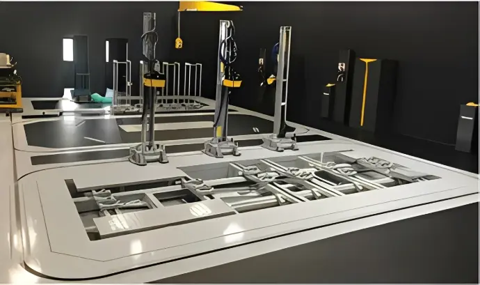 Bệ kéo nắn chìm sàn cho xe con 3490 x 6560 mm (Bao gồm 2 khung nối bệ)