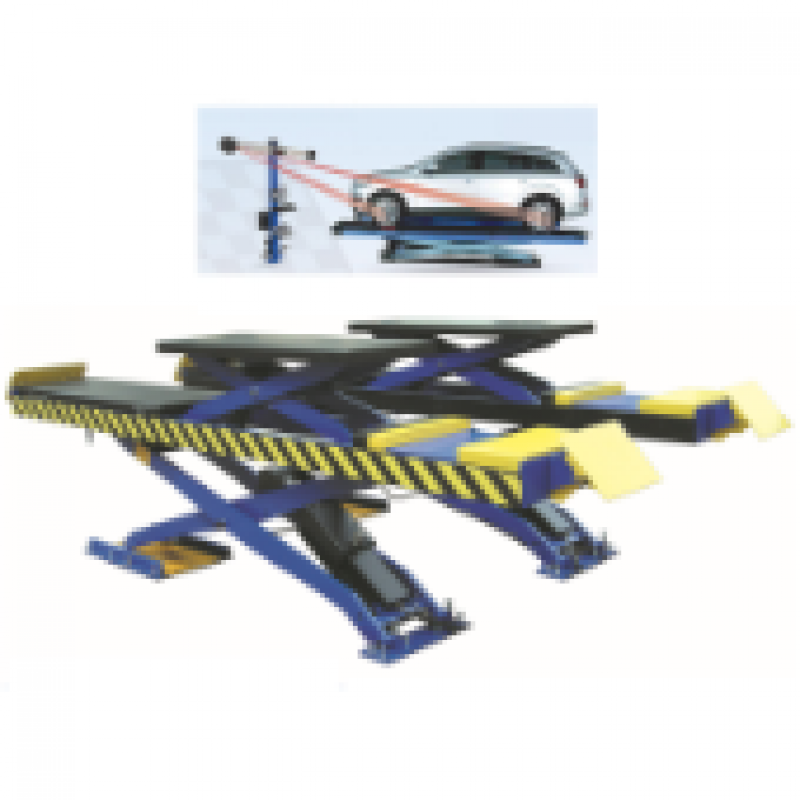 Cầu nâng cắt kéo kiểm tra góc đặt bánh xe 4.5 tấn, lắp chìm, có bàn nâng phụ (3 pha , màu đỏ RAL 3001, chưa gồm đĩa lái).