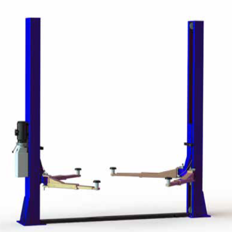 Cầu nâng 2 trụ thủy lực không cổng 4 tấn (3 pha, màu đỏ RAL 3001).